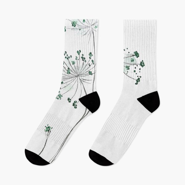 Item preview, hand painted abstract green Queen Ann lace watercolor  designed and sold by ColorandColor.