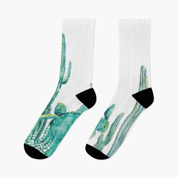Item preview, hand painted Green cactus jungle watercolor  designed and sold by ColorandColor.