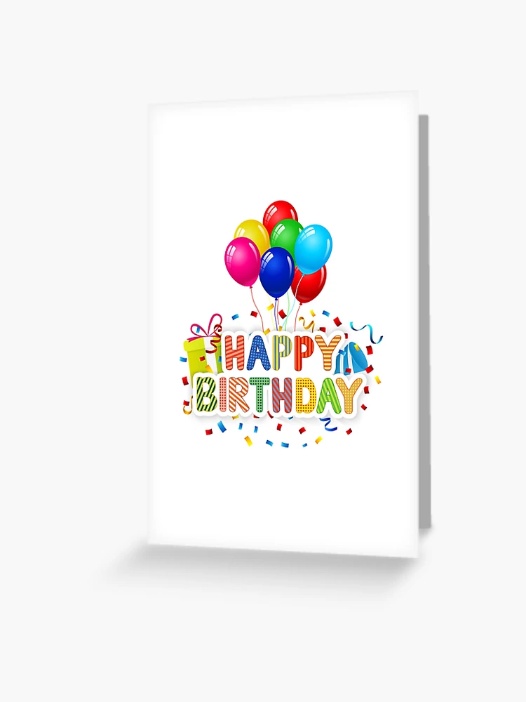 Tarjetas de felicitación con la obra «Pastel de cumpleaños con globos de  oro de 1 año Feliz cumpleaños» de Trenddesigns24
