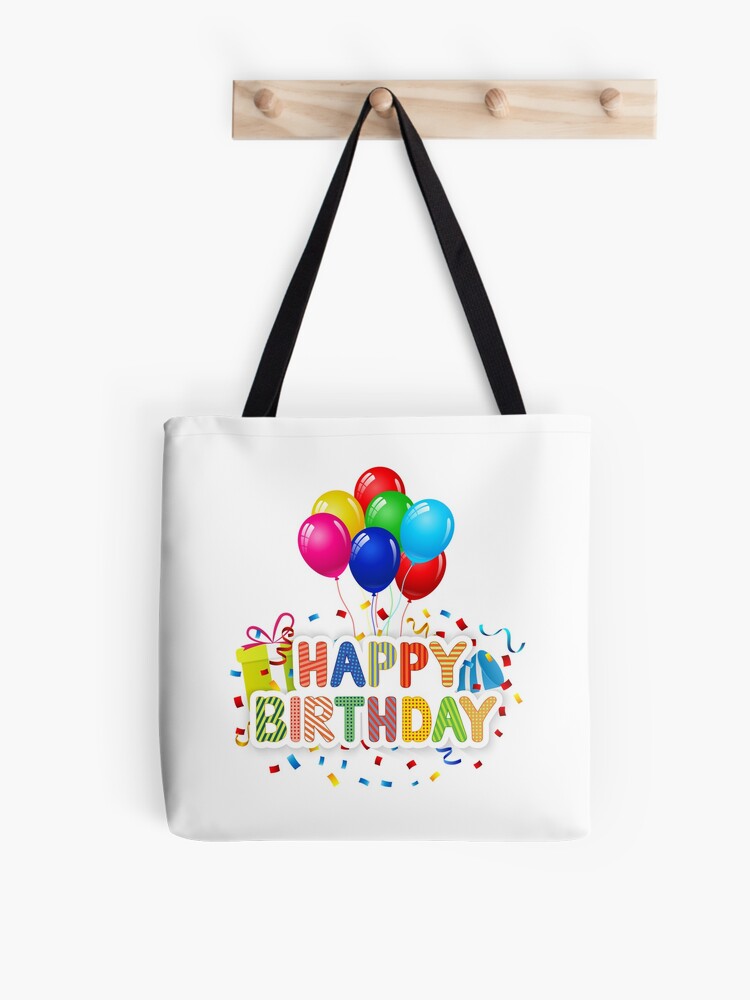 Happy Birthday with Balloons Gift Tote Bag