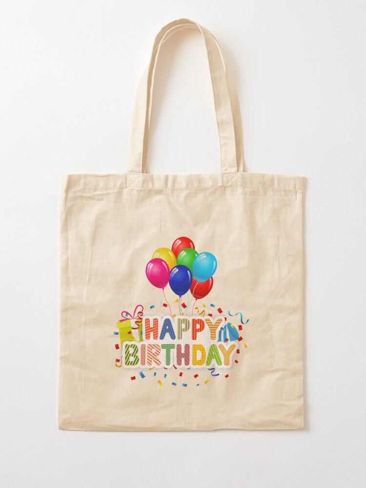 Happy Birthday with Balloons Gift Tote Bag