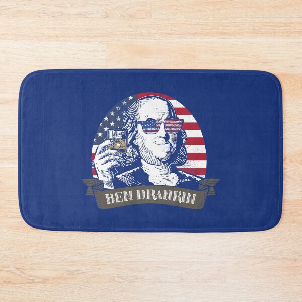 Item preview, Ben Drankin holding glass of whiskey drink Funny 4th of July Gifts in vintage style designed and sold by alenaz.