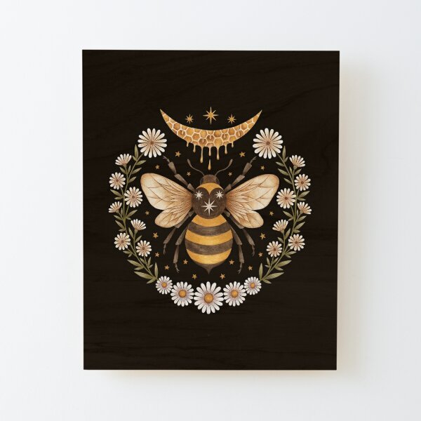 Abeja Reina - Papel Mural Madera Blanca by AS Print Studio