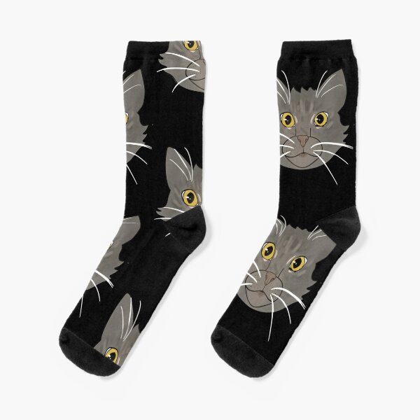 Gray Cat Socks for Sale