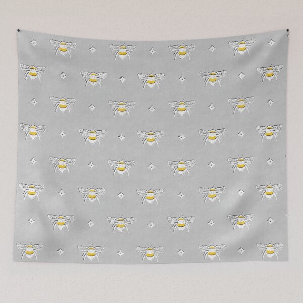 Item preview, Bumblebee Stamp on Grey designed and sold by The Wellington Boot.