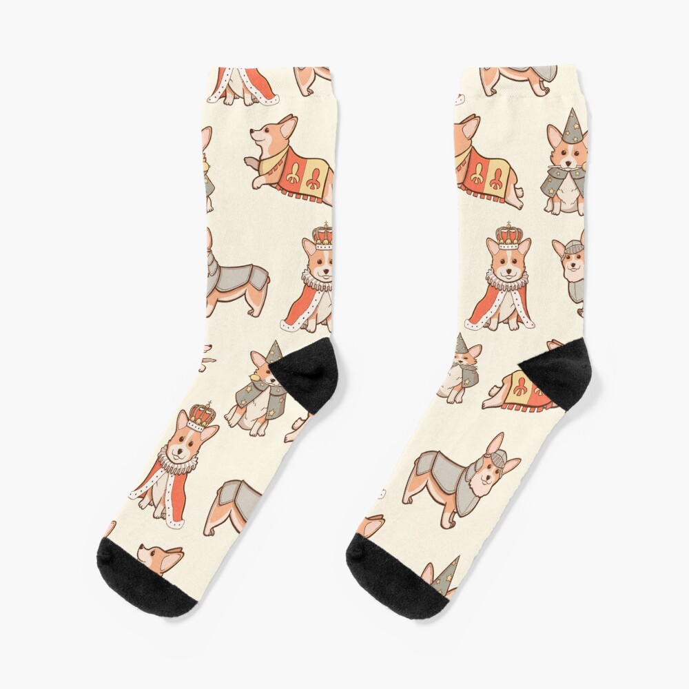 Medieval Fantasy Corgi Socks