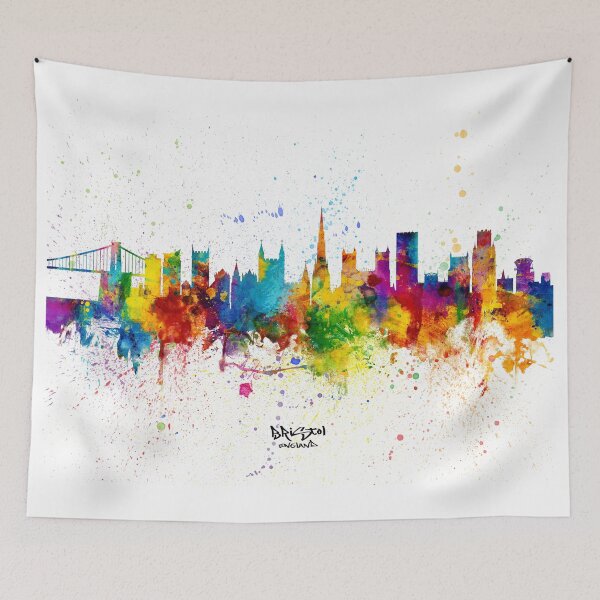 Aperçu de l'œuvre Bristol England Skyline créée et vendue par ArtPrints.
