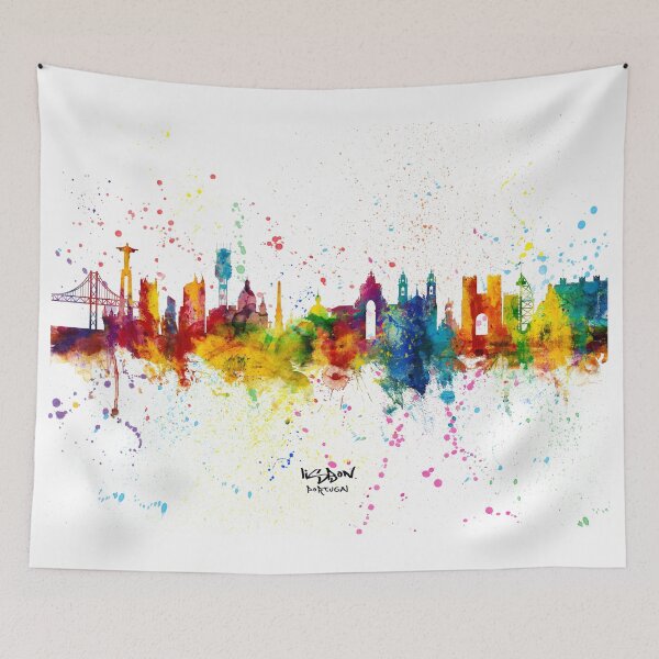 Item preview, Lisbon Portugal Skyline designed and sold by ArtPrints.