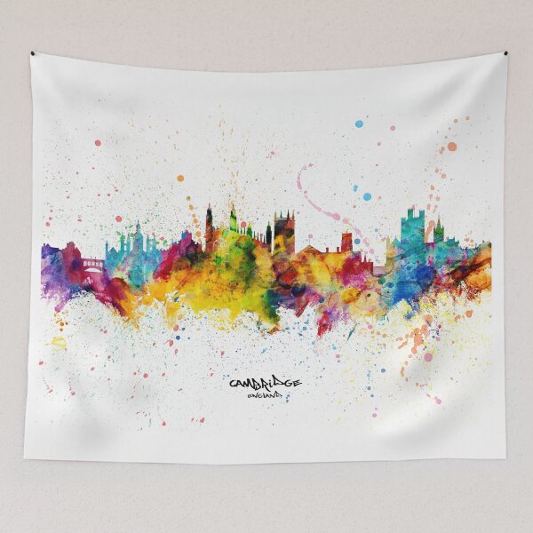 Aperçu de l'œuvre Cambridge England Skyline créée et vendue par ArtPrints.