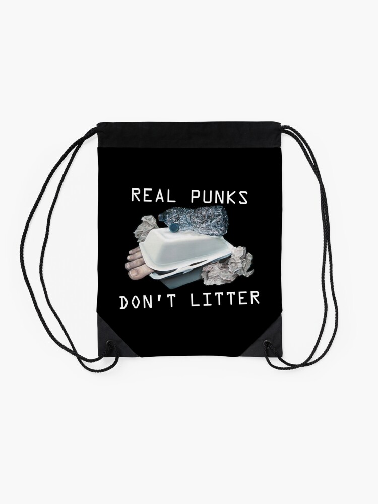 Alternate view of Dystopian Detritals (Oil painting) Drawstring Bag