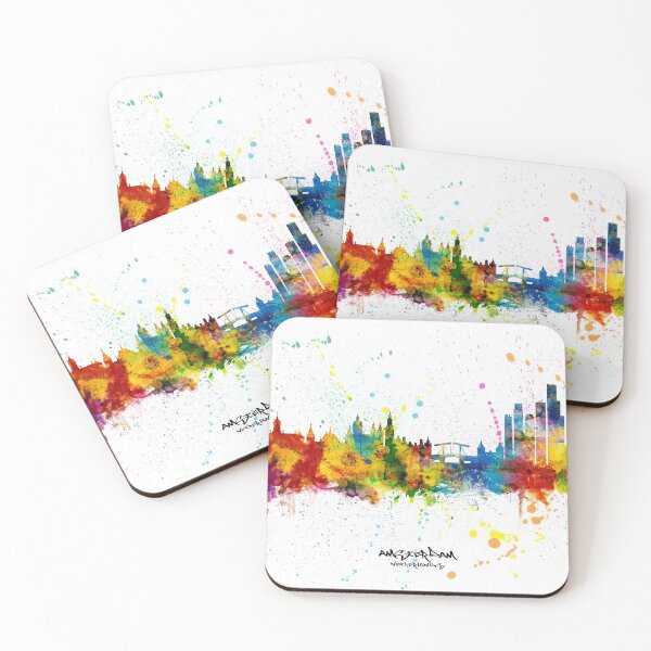Aperçu de l'œuvre Amsterdam The Netherlands Skyline créée et vendue par ArtPrints.