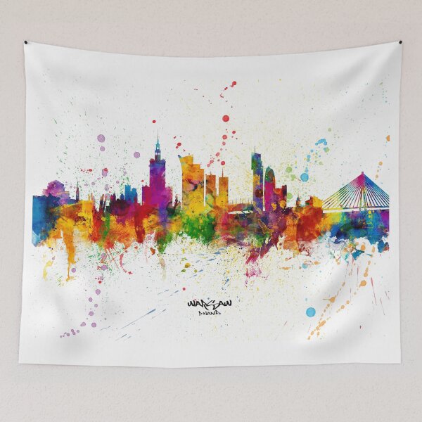 Aperçu de l'œuvre Warsaw Poland Skyline créée et vendue par ArtPrints.