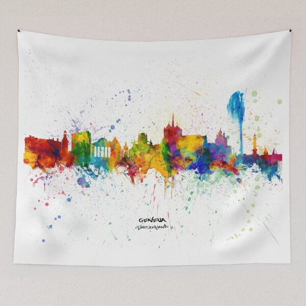 Item preview, Geneva Switzerland Skyline designed and sold by ArtPrints.