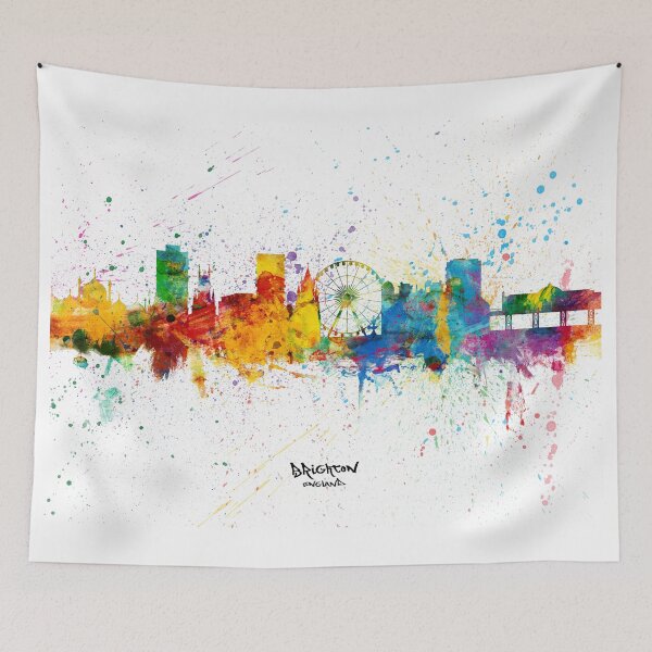 Artikelvorschau, Brighton England Skyline entworfen und verkauft von ArtPrints.