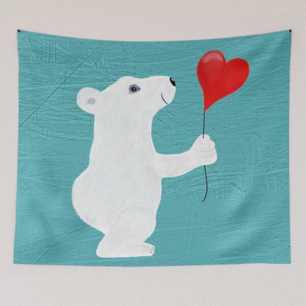 Item preview, Polar bear with heart balloon designed and sold by DSIGN4YOU.