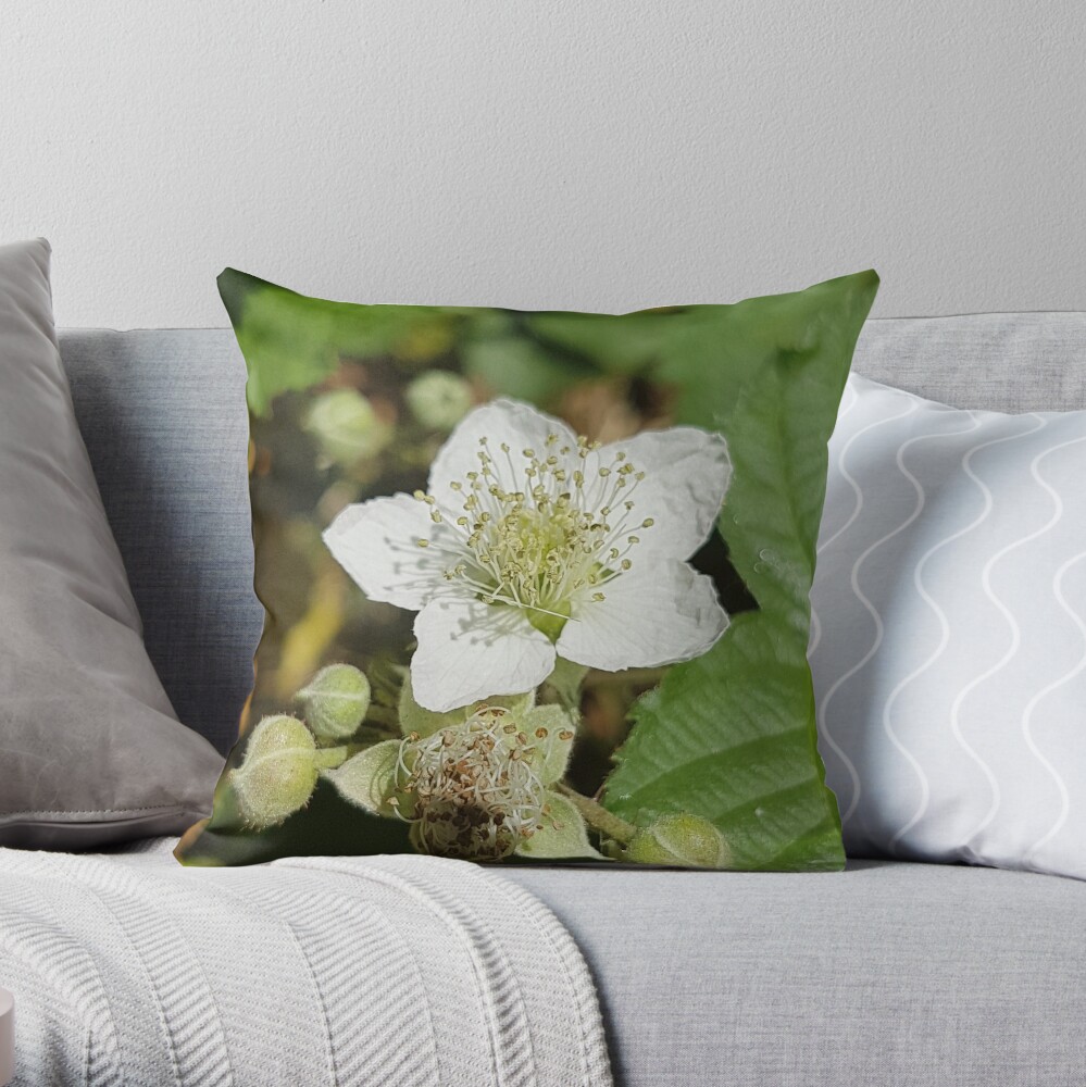 Bramble Blossom Throw Pillow
