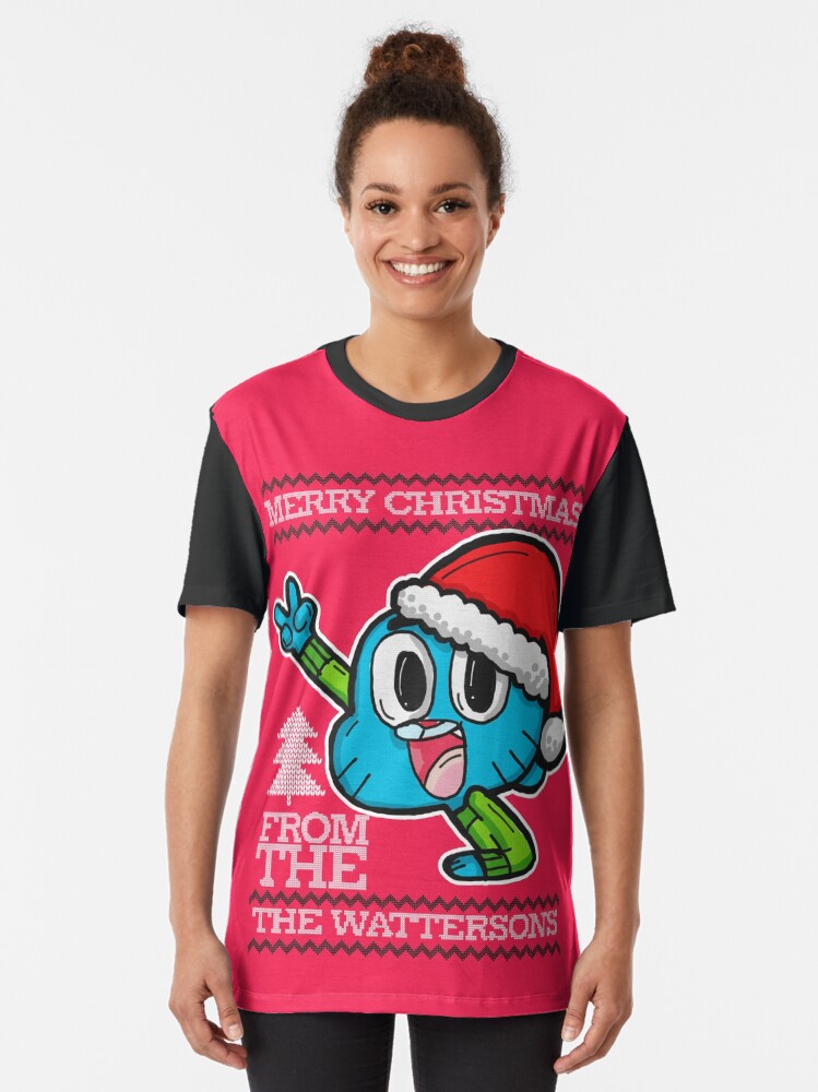 Alternate view of Gumball Watterson from The Amazing World of Gumball™ Ugly Christmas Design! Graphic T-Shirt