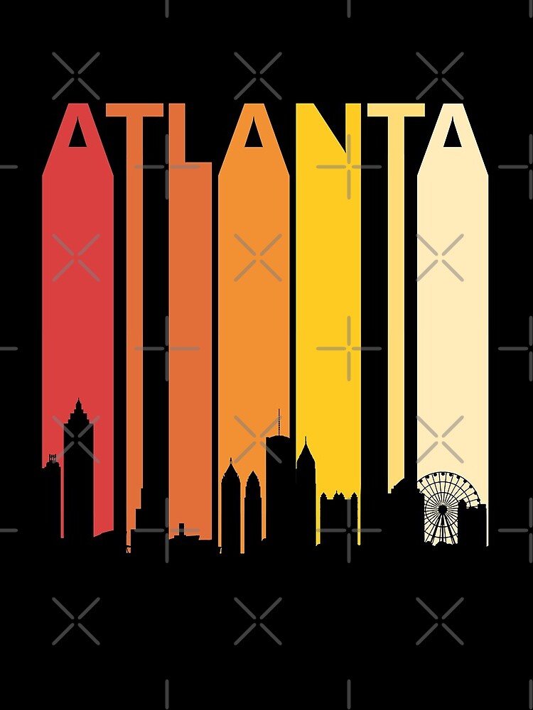 Retro 1980s Atlanta City Skyline Silhouette by polveri