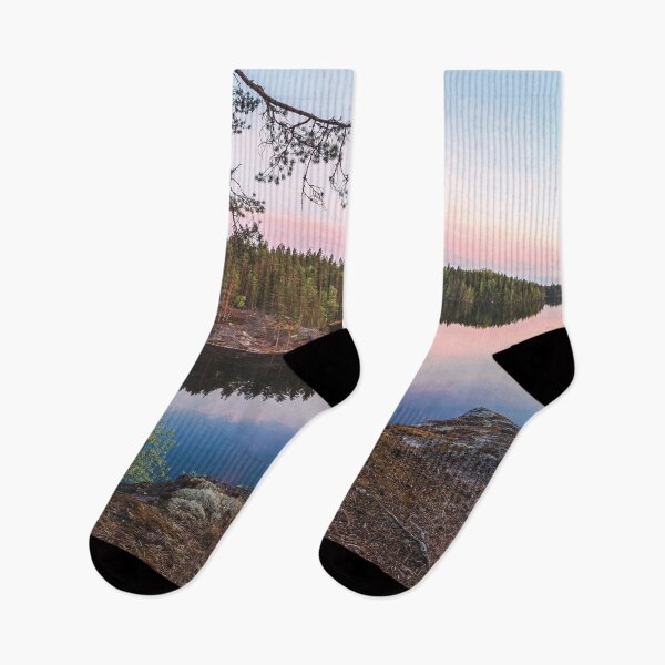 Item preview, Midsummer lake view at midnight panorama designed and sold by Jukka Heilimo.