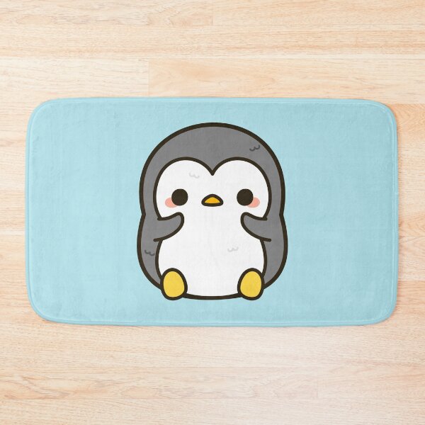 Shy penguin Bath Mat