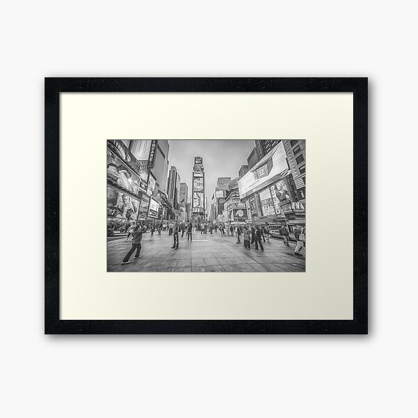 Times Square Sparkle (pencil sketch) Framed Art Print