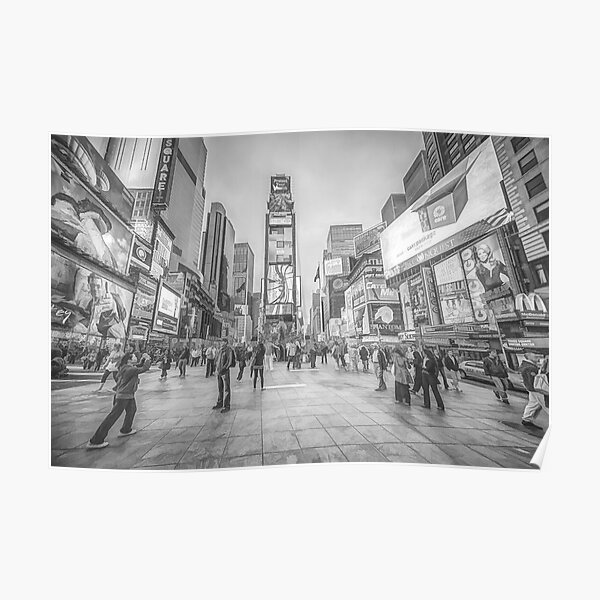 Times Square Sparkle (pencil sketch) Poster