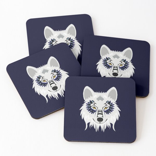 Item preview, Grey and White Wolf on Navy designed and sold by FHPen.