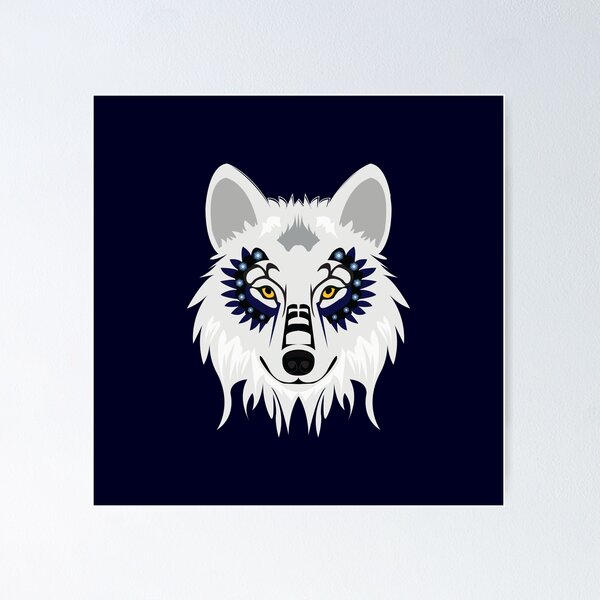 Item preview, Grey and White Wolf on Navy designed and sold by FHPen.