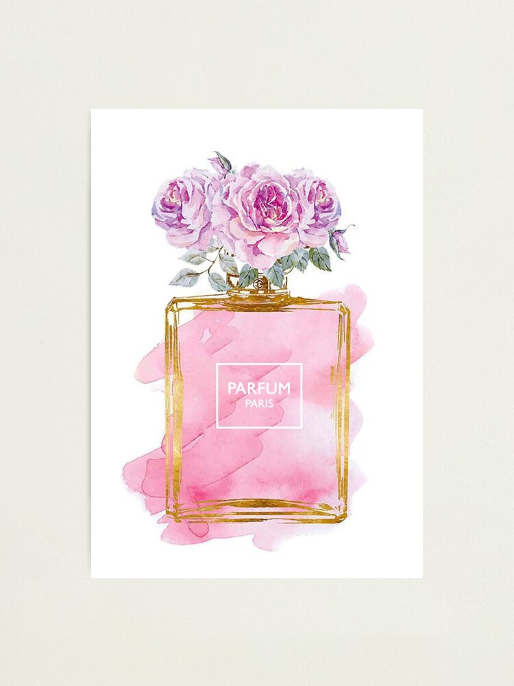 Blush Pink Perfume Flower Poster Print Fashion Luxury Wall Art