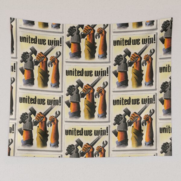 Item preview, United we win! - Vintage mechanics poster designed and sold by Vintage Designs +.