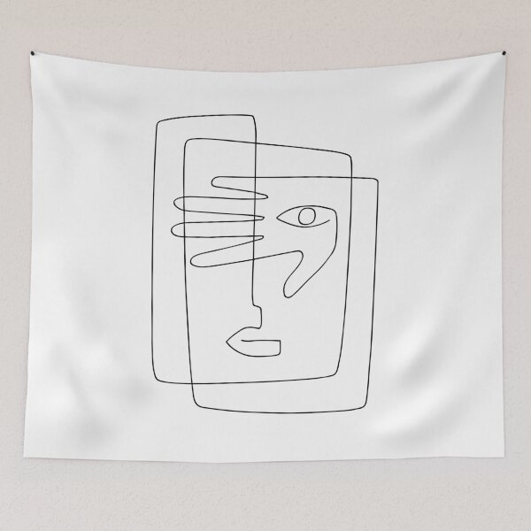 Item preview, Square Face Line Art designed and sold by TheRedFinch.
