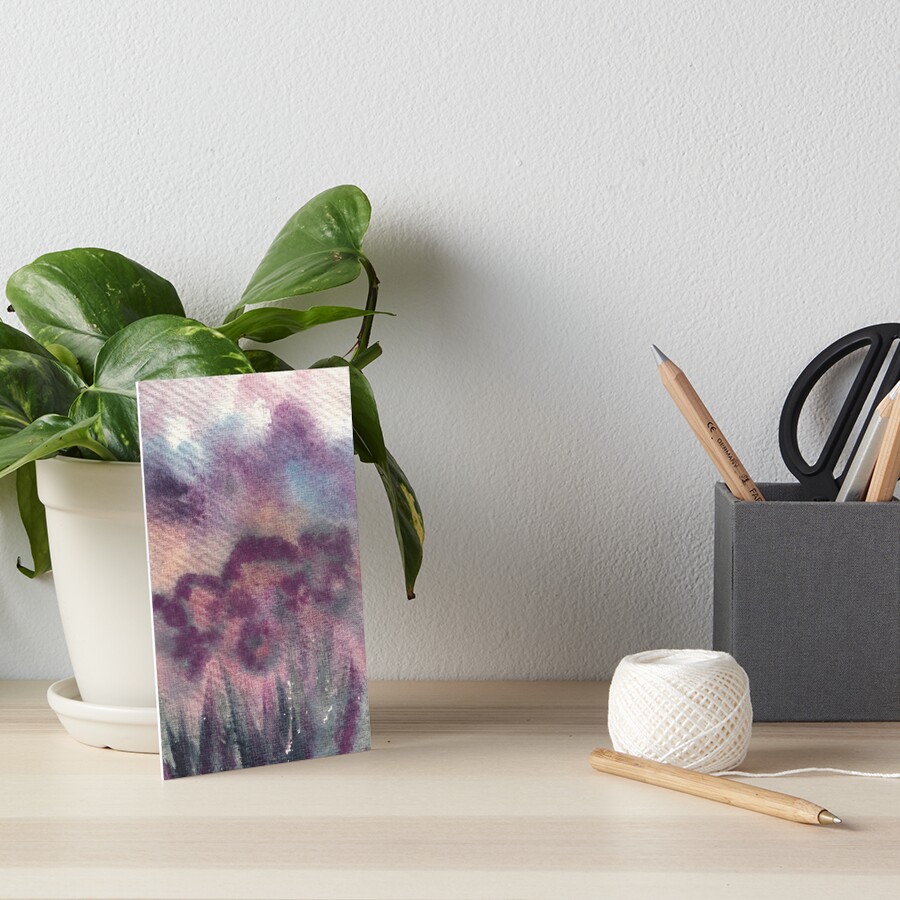 Watercolor, flower fields in New Zealand Art Board Print