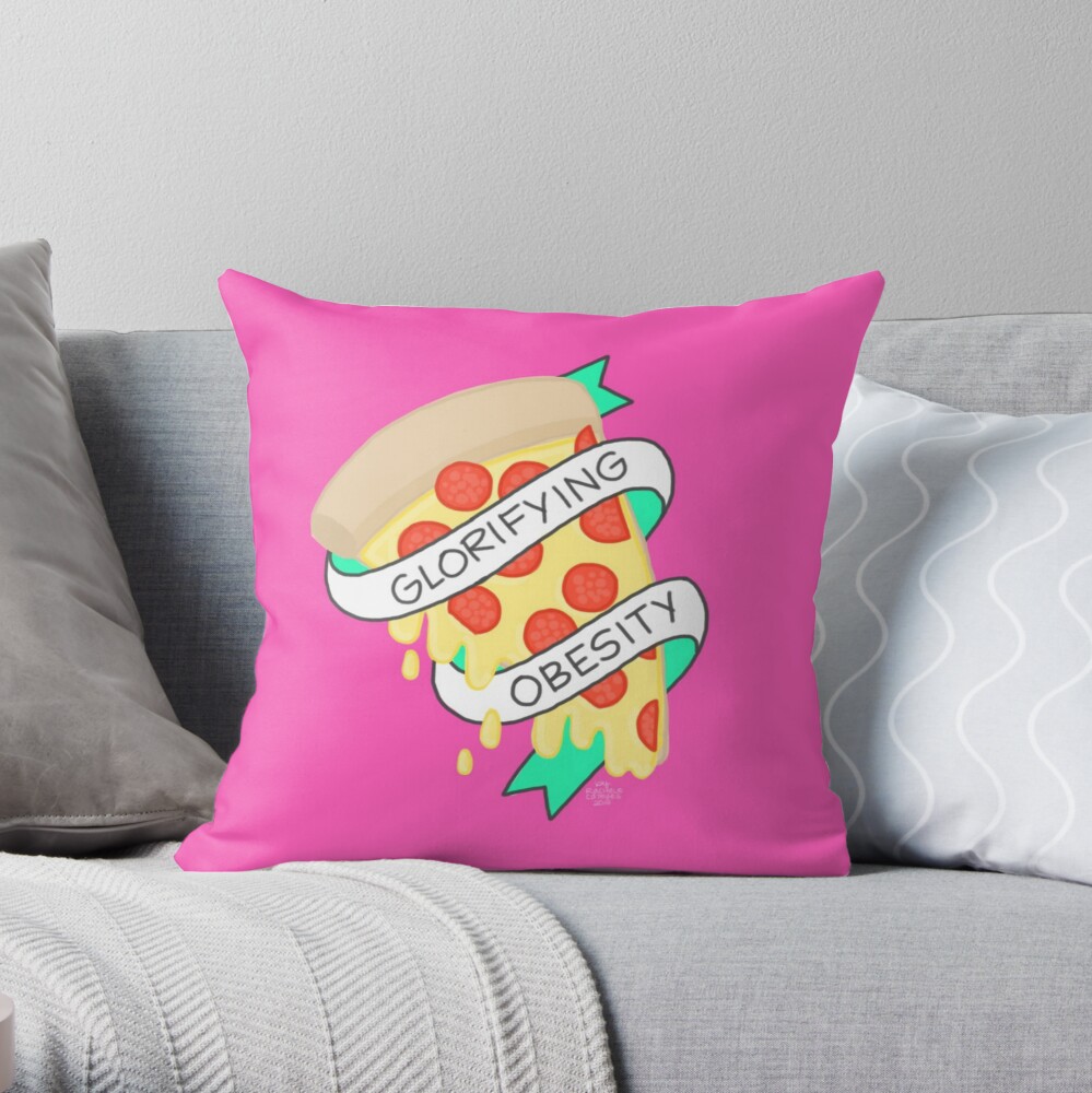 Glorifying Obesity 2.0 Throw Pillow