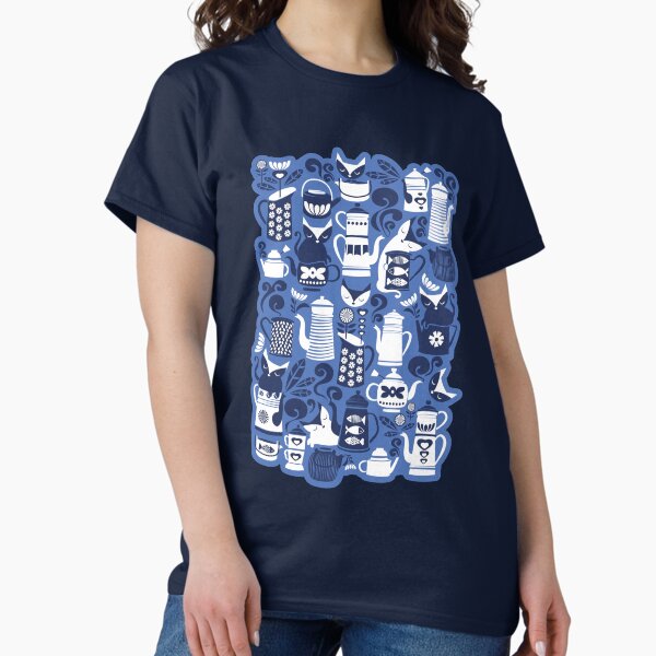 Aperçu de l'œuvre Invitation de thé folklorique // chats bleu indigo et bleu marine créée et vendue par SelmaCardoso.