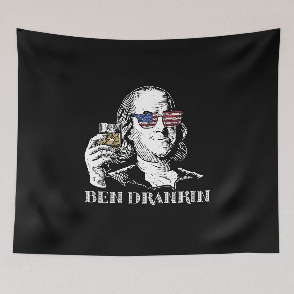 Item preview, Cheers from Ben Drankin drinking whiskey funny 4th of July American flag sunglasses designed and sold by alenaz.