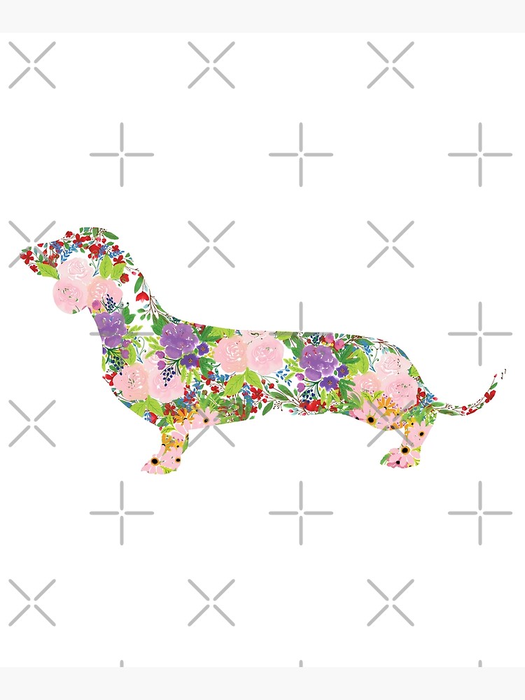 Floral Dachshund by tribbledesign