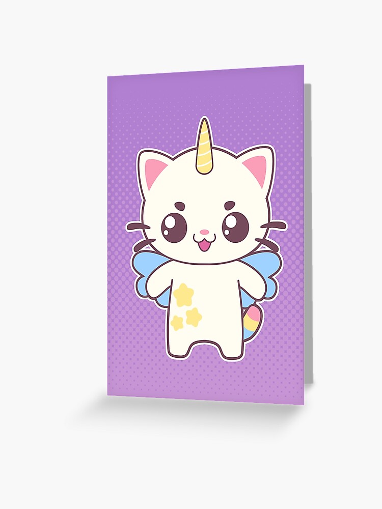 Carte De Vœux Chat Licorne Par Pai Thagoras Redbubble