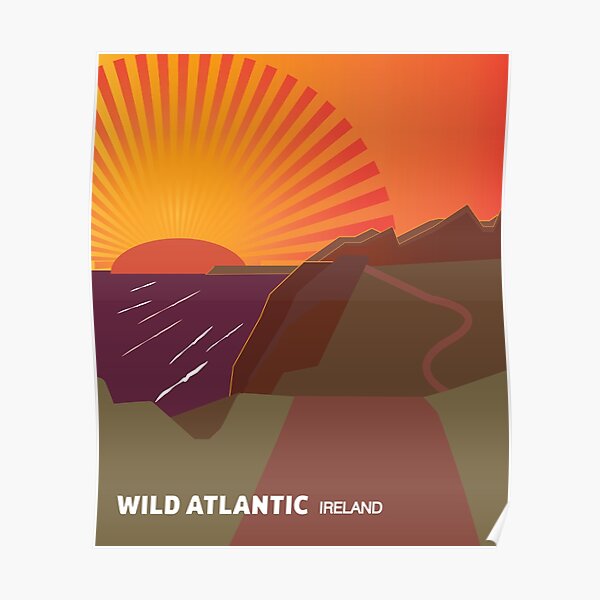Wild Atlantic Way Ireland Design Poster