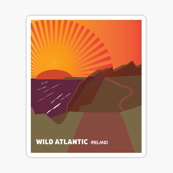 Wild Atlantic Way Ireland Design Sticker