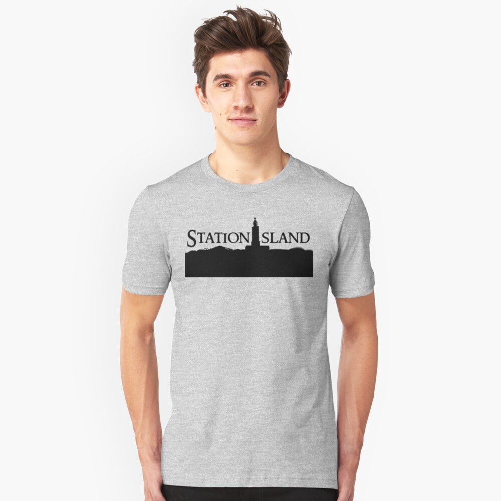 Station Island - Logo Black Slim Fit T-Shirt