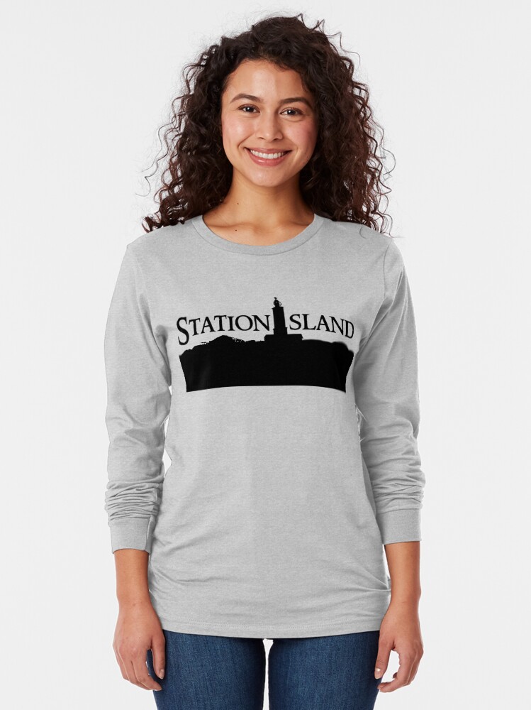 Alternate view of Station Island - Logo Black Long Sleeve T-Shirt