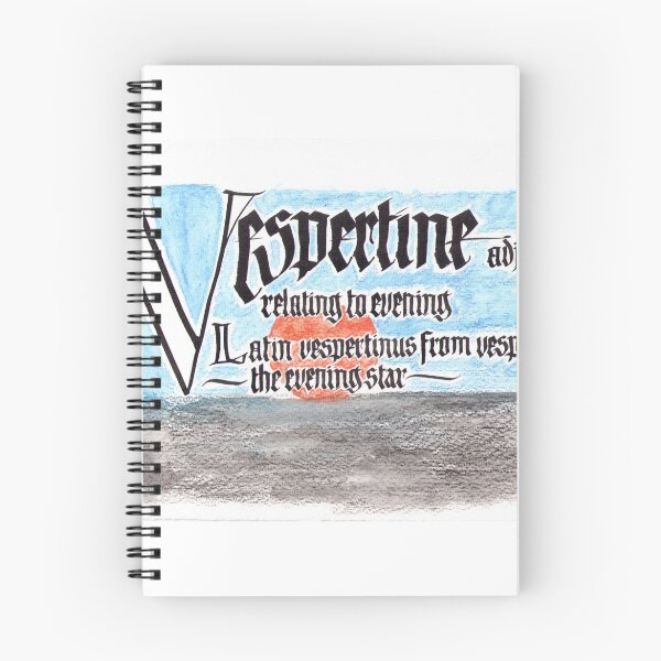 Item preview, Vespertine etymology and definition in calligraphy designed and sold by Summer1980.