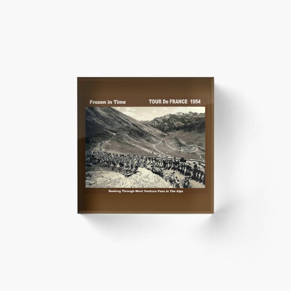 TOUR de FRANCE : Vintage 1954 Mont Ventoux pass Print Acrylic Block