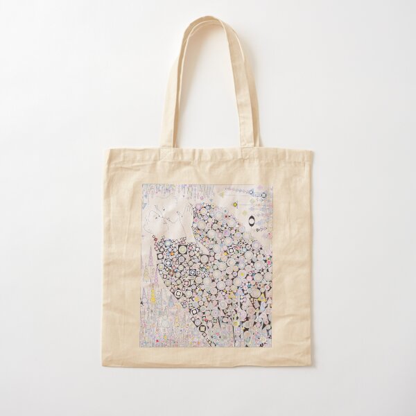 Two Lovers in a field of flowers. Cotton Tote Bag