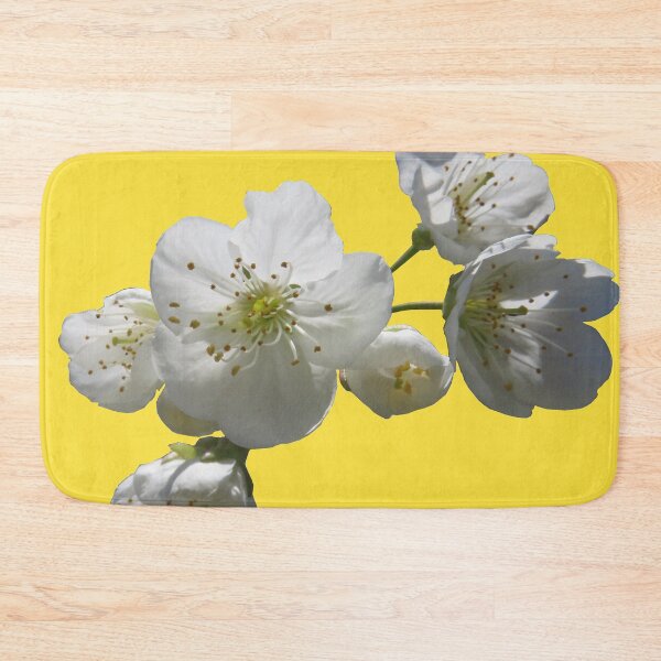 Item preview, cherries in blosssom on buttercup yellow designed and sold by AHELENE.
