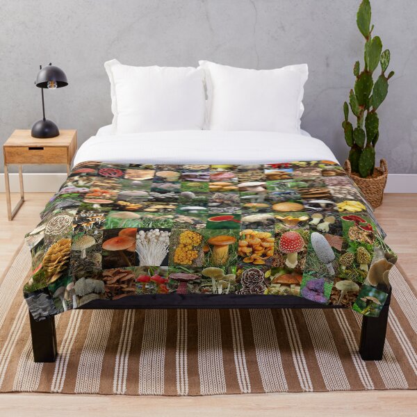 Mushrooms Throw Blanket