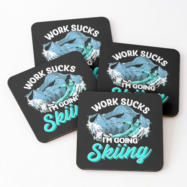 Item preview, Work Sucks I'm Going Skiing Funny Skier Vacation designed and sold by perfectpresents.