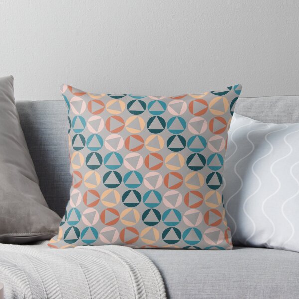 Item preview, Grey, teal, aqua, rust, mustard and blush geometric pattern designed and sold by Clara’s.