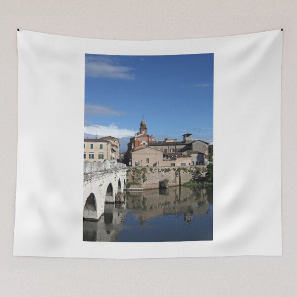Item preview, old town and Tiberius bridge in Rimini Italy designed and sold by goceris.
