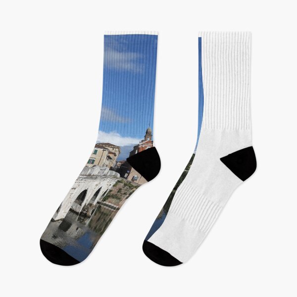 Item preview, old town and Tiberius bridge in Rimini Italy designed and sold by goceris.
